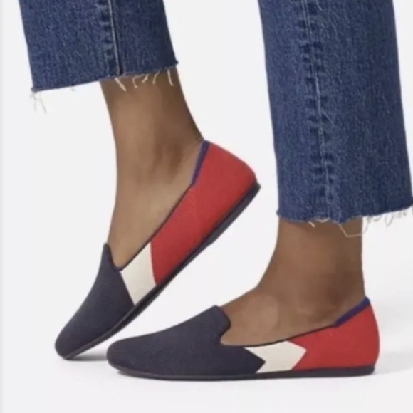 Rothy's Shoes - Like new Rothy's Slate Prep Red White Navy Blue Flats Loafers